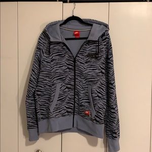 Nike zip up hoodie zebra print